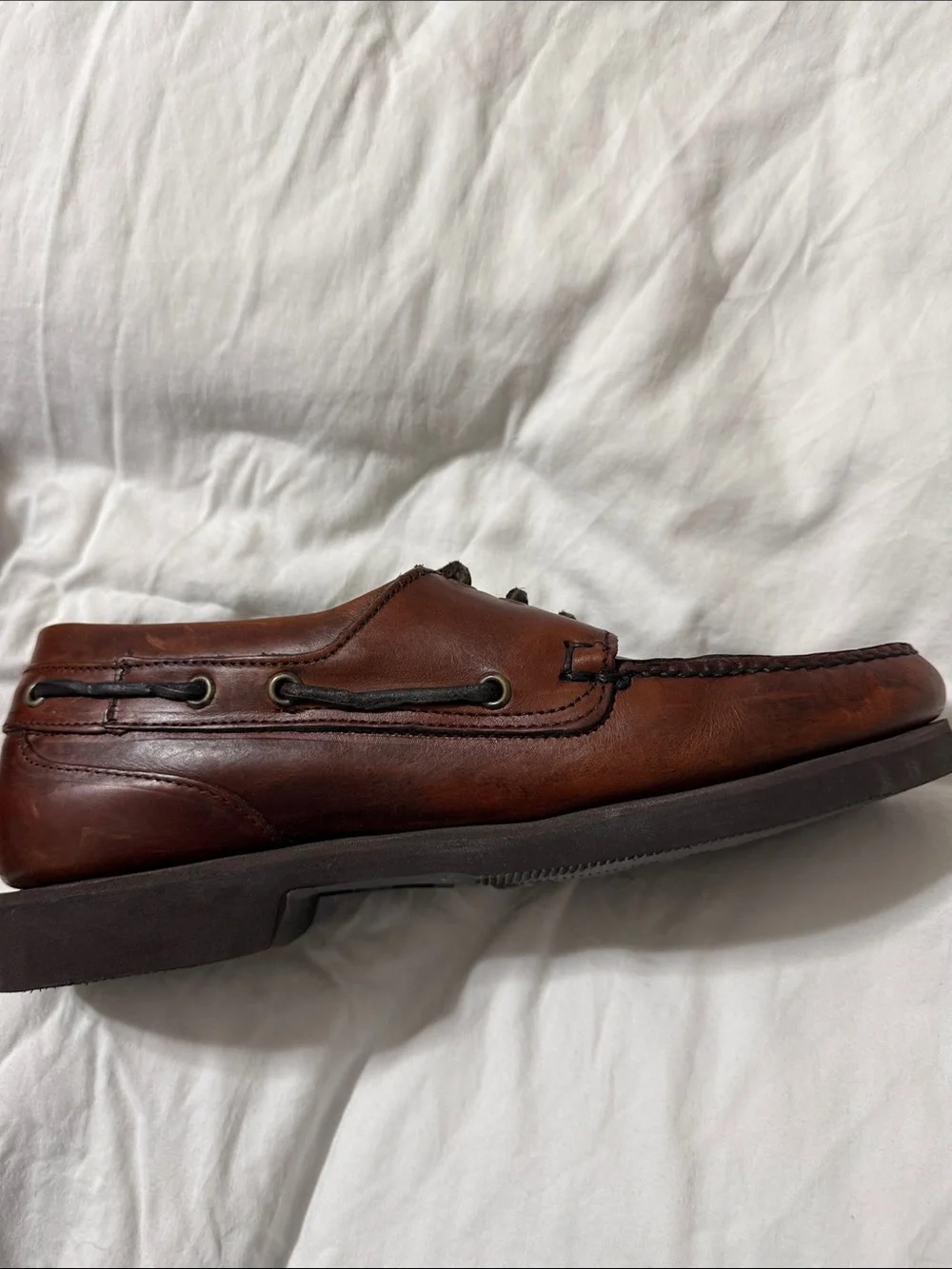 Sebago Men's Chestnut Brown Leather Boat Shoes